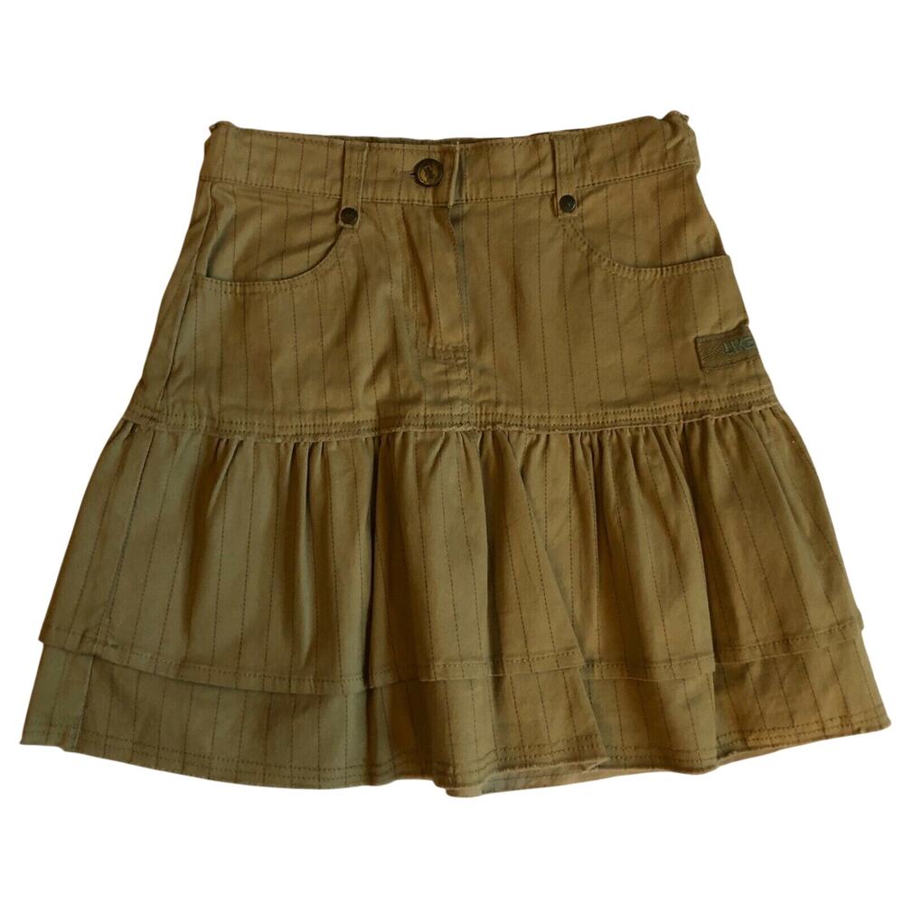 Jean Bourget Girls Skirt Size 8 Like An Angel Ruffle Tiered Khaki France